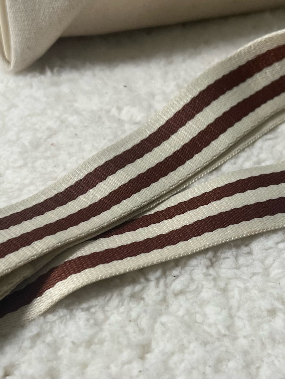 Burberry Cream Embossed Canvas Beauty Pouch Upcycled to Crossbody Purse - Picture 8 of 9